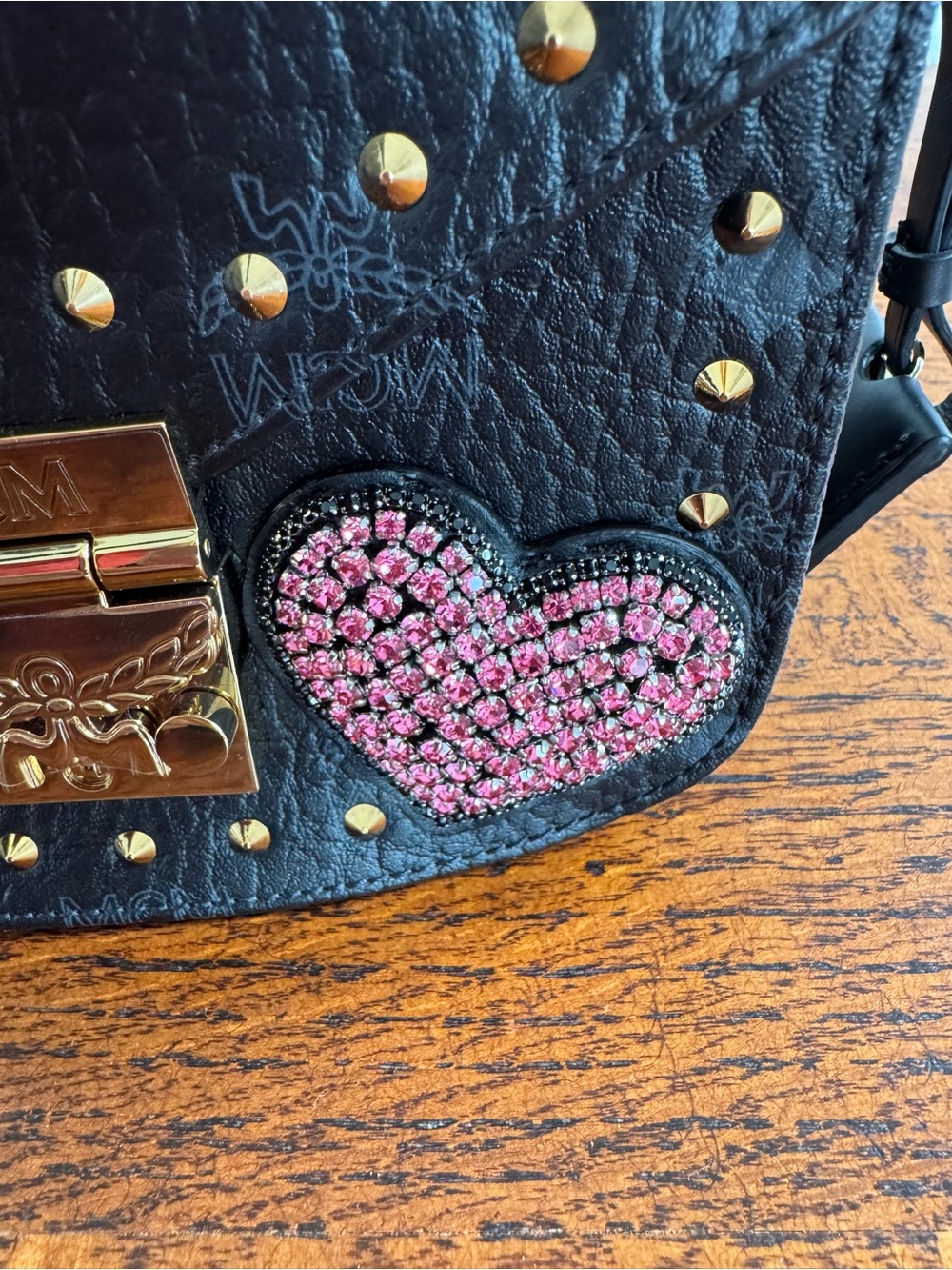 MCM Patricia Embellished Black Leather Crossbody/Shoulder Bag - Limited Edition - Picture 4 of 10